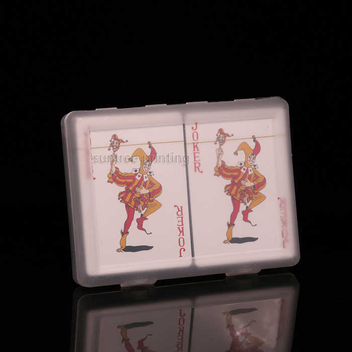 Plastic playing cards with double deck  -plastic box